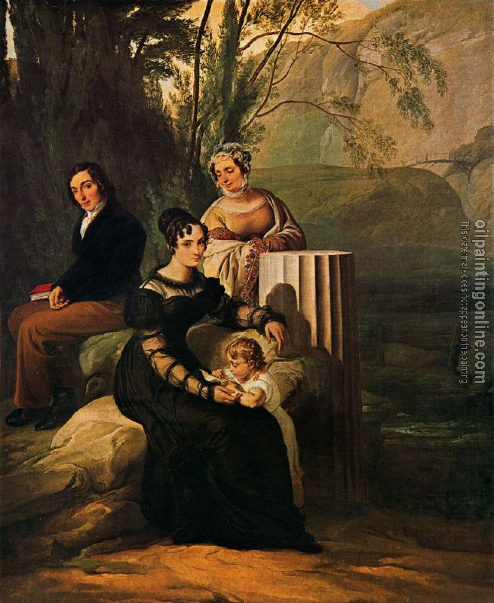 Francesco Hayez - Portrait of the family Stampa di Soncino